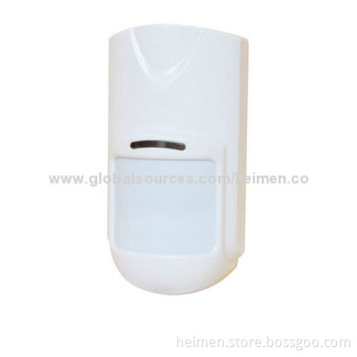 Wide Angle Wired PIR Alarm Sensor, Double Temperature Compensation, Wall/Comer Mounted
